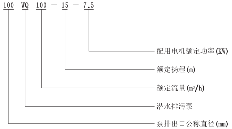 WQ高效固定式潜水合欢app下载污免费版型号意义